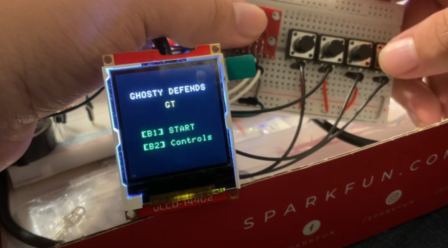 LCD gameplay of shooter game